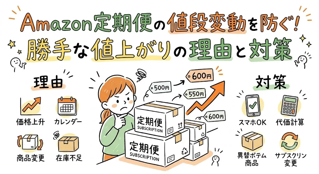 Amazon定期便の値段変動を防ぐ！勝手な値上がりの理由と対策