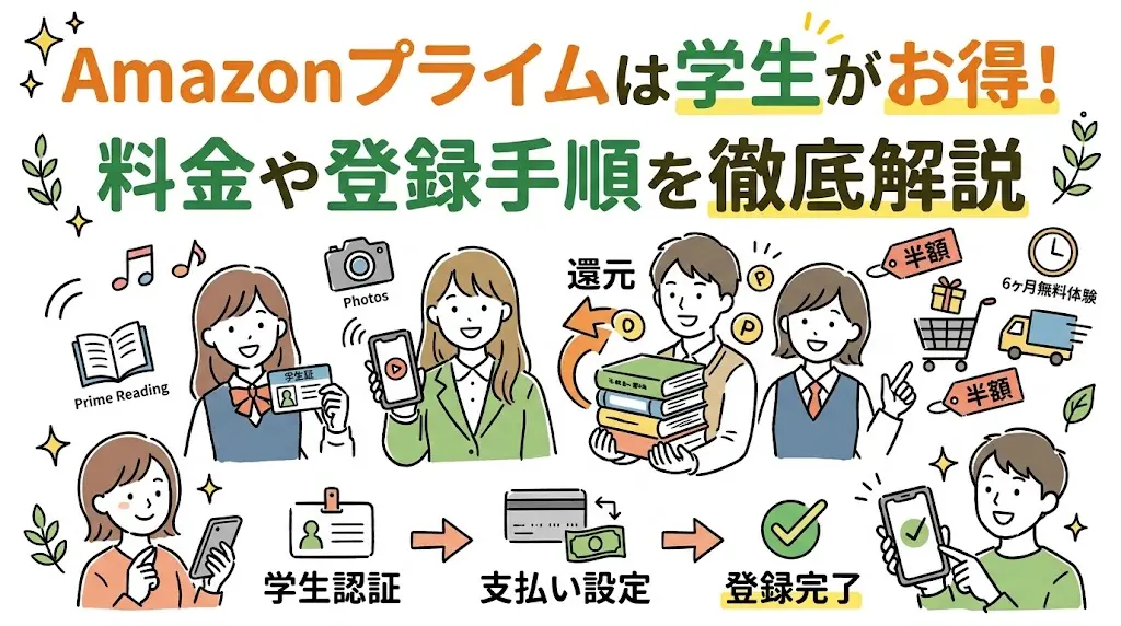 Amazonプライムは学生がお得！料金や登録手順を徹底解説